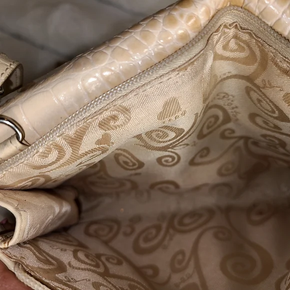 Brighton Cream Textured Crossbody Bag with Gold Accents - Picture 7 of 9